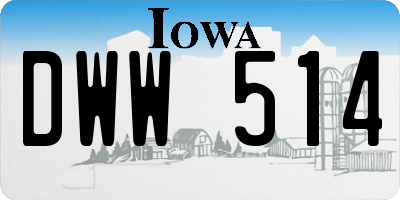 IA license plate DWW514