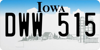 IA license plate DWW515