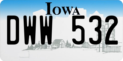 IA license plate DWW532
