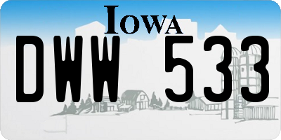 IA license plate DWW533