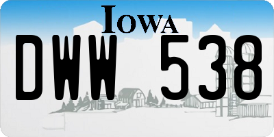 IA license plate DWW538