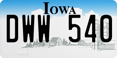IA license plate DWW540