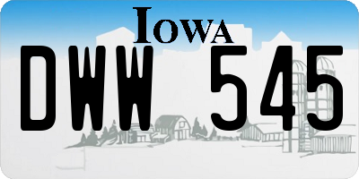 IA license plate DWW545