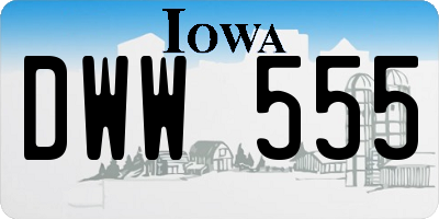 IA license plate DWW555