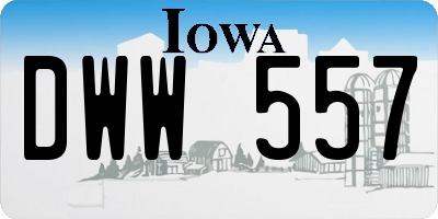 IA license plate DWW557