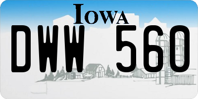 IA license plate DWW560