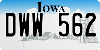 IA license plate DWW562