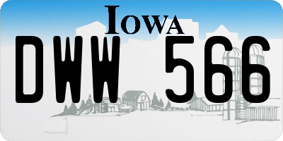 IA license plate DWW566
