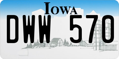 IA license plate DWW570