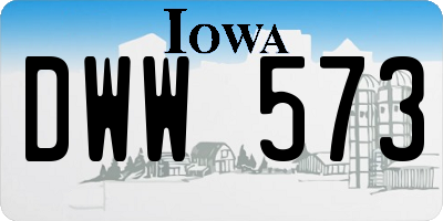 IA license plate DWW573