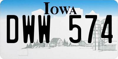 IA license plate DWW574