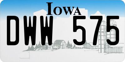 IA license plate DWW575