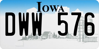 IA license plate DWW576