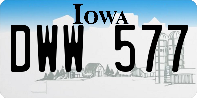 IA license plate DWW577