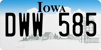 IA license plate DWW585