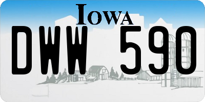 IA license plate DWW590