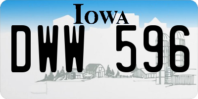 IA license plate DWW596