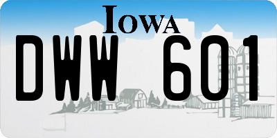 IA license plate DWW601
