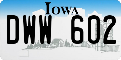 IA license plate DWW602