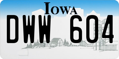 IA license plate DWW604