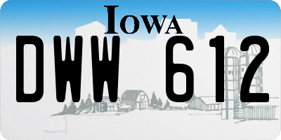 IA license plate DWW612