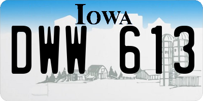 IA license plate DWW613