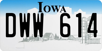 IA license plate DWW614