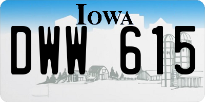 IA license plate DWW615