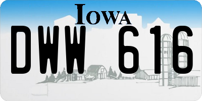 IA license plate DWW616