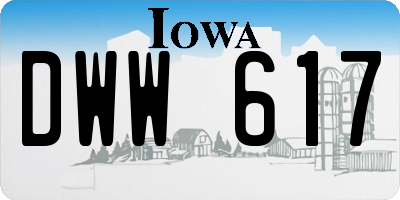 IA license plate DWW617