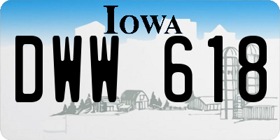 IA license plate DWW618