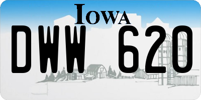 IA license plate DWW620