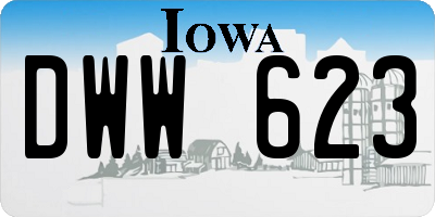 IA license plate DWW623