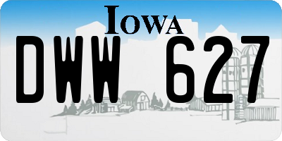 IA license plate DWW627