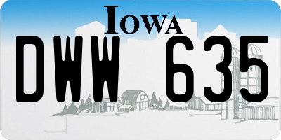IA license plate DWW635
