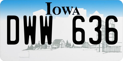 IA license plate DWW636