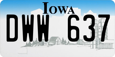 IA license plate DWW637