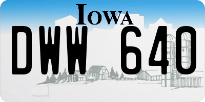 IA license plate DWW640