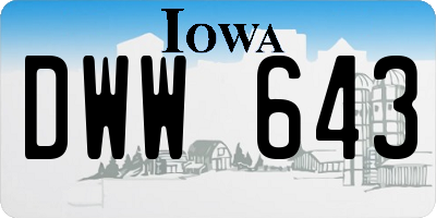 IA license plate DWW643
