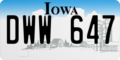 IA license plate DWW647