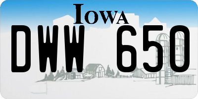 IA license plate DWW650