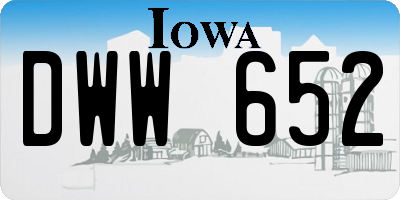 IA license plate DWW652