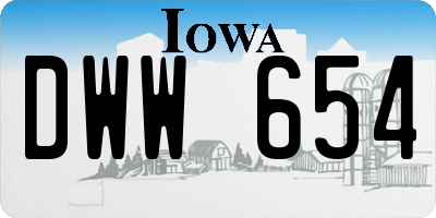 IA license plate DWW654