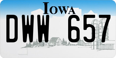 IA license plate DWW657