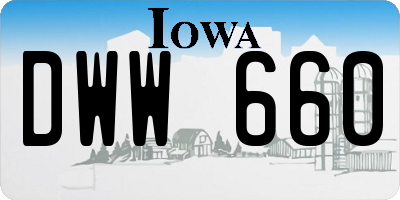 IA license plate DWW660