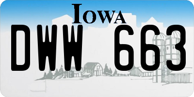 IA license plate DWW663