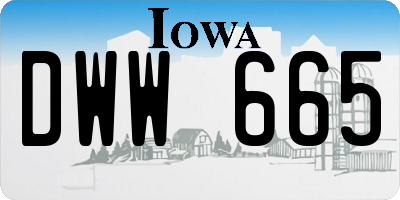 IA license plate DWW665