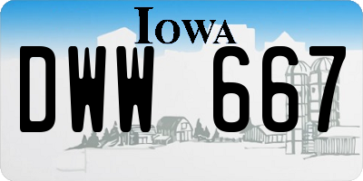 IA license plate DWW667
