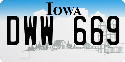 IA license plate DWW669
