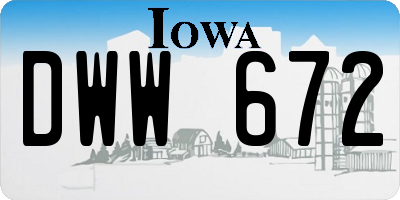 IA license plate DWW672